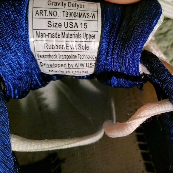 Gravity Defyer GDefy Super Walk Athletic Shoes White & Blue TB9004MWS Mens 15 M - Picture 7 of 8